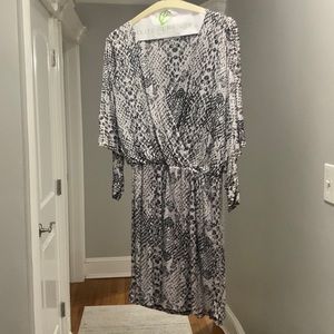 Comfortable, stretchy dress for fall, winter or even transitioning into spring.